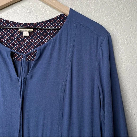 Holding Horses Anthropologie Blue Pink Dip Dye Ombré Tassel Peasant Dress - Picture 5 of 13